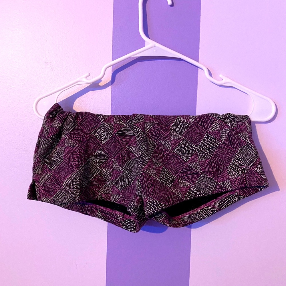 Purple and grey shorts
